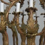 Paire de lustres de style Louis XV bronze doré 36 feux