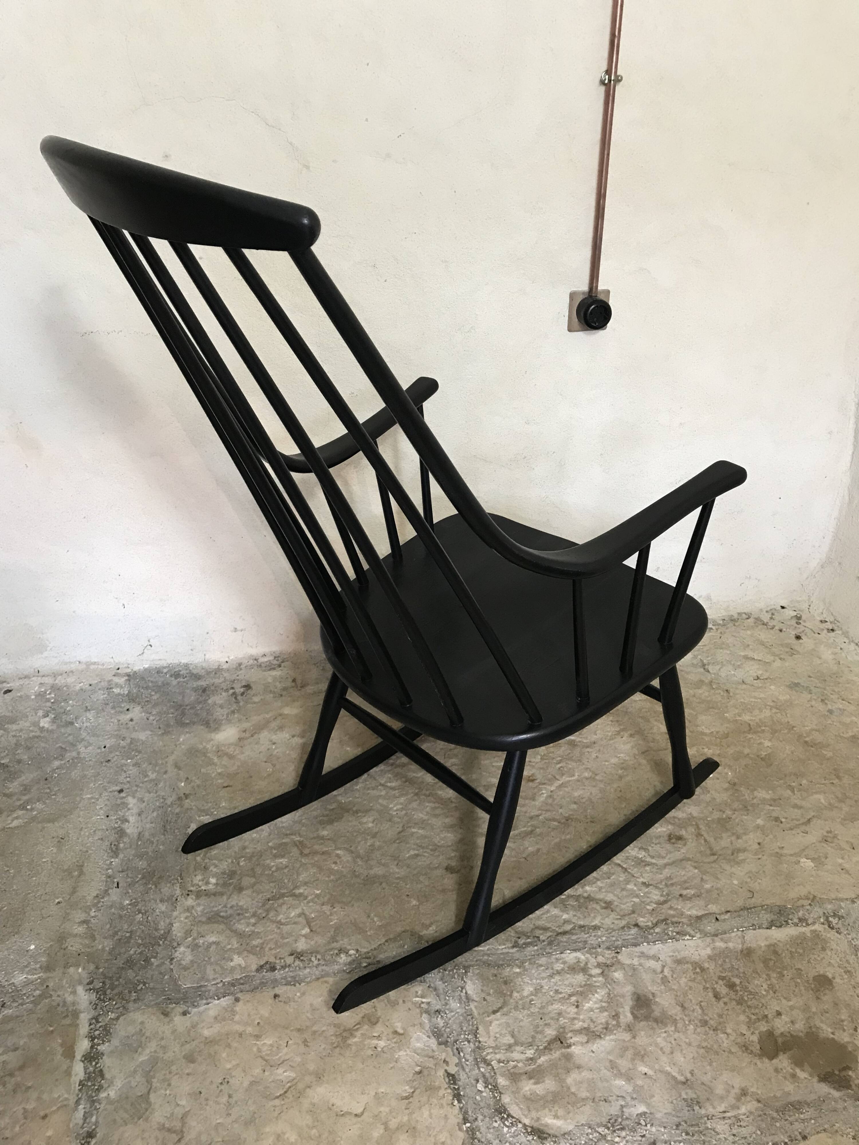 Grandessa Rocking Chair in Black Beech by Lena Larsson, 1960's
