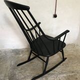 Grandessa Rocking Chair in Black Beech by Lena Larsson, 1960's