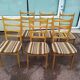 Set of 6 light wood chairs with vintage Scandinavian fabric
