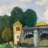 Riverboats on the Seine, signed