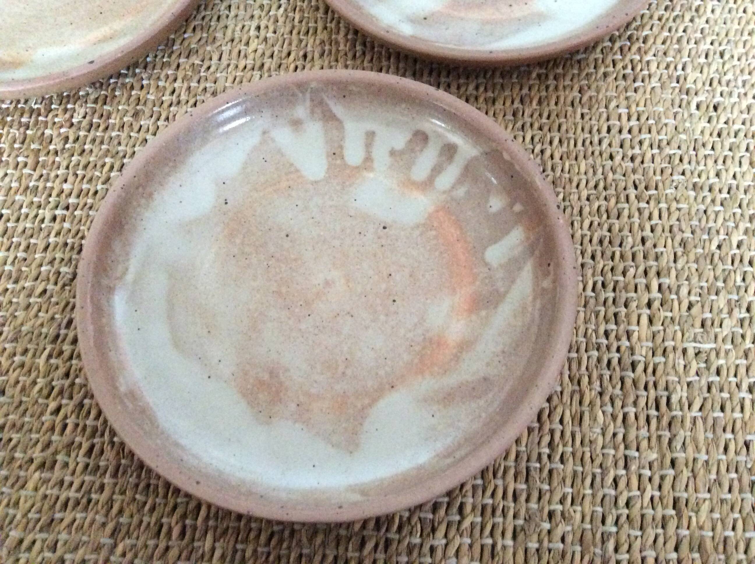 3 stoneware dessert plates