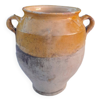 Yellow glazed grease pot 19th century South-West