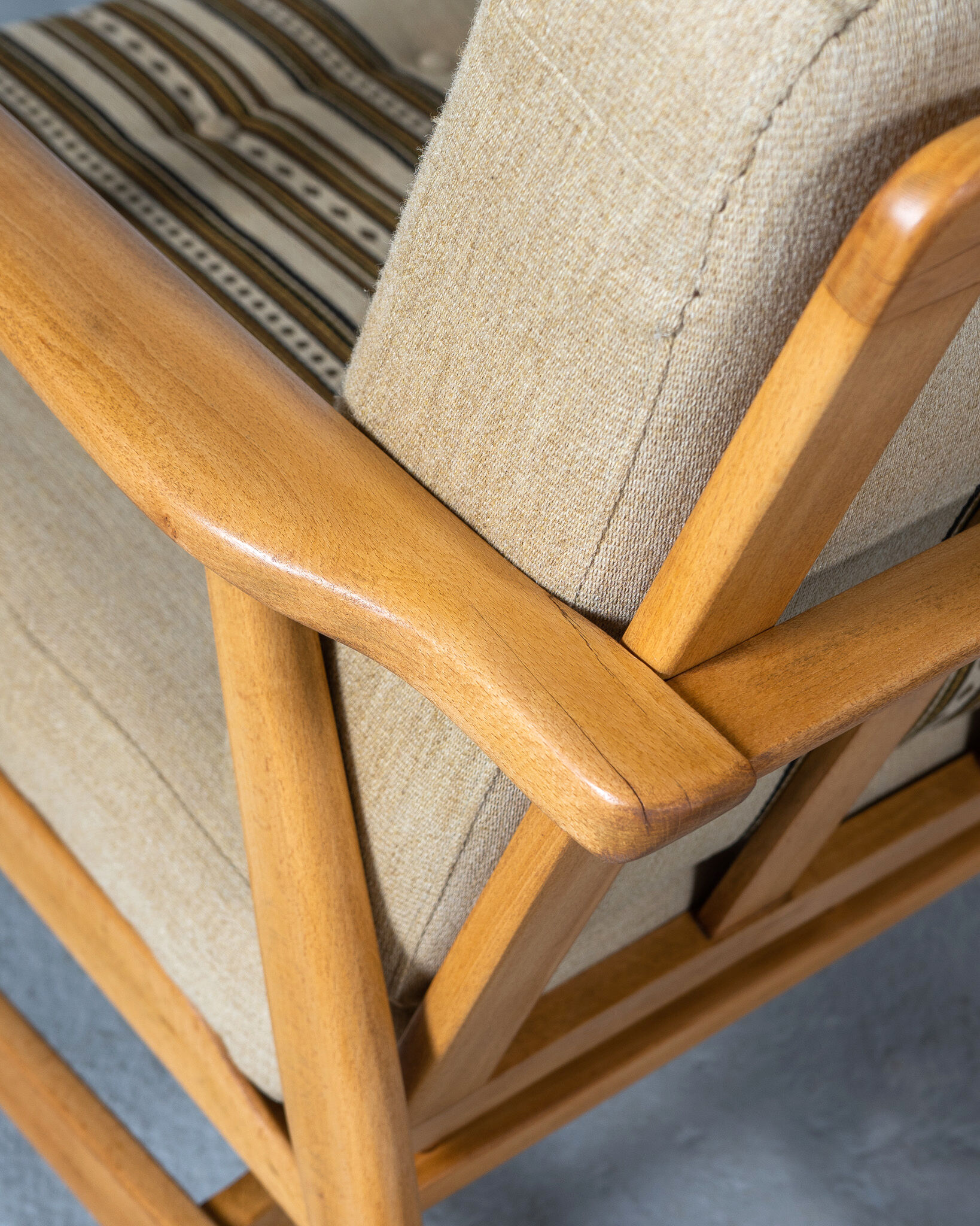 Fauteuil danois du milieu du siècle en hêtre, vers 1960, Danemark