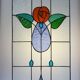 Vitrail décoratif Fleur stylisée – Verre coloré artisanal 40 × 70 cm