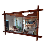large mirror, bamboo, vintage