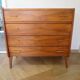 Cabinetmaker's chest of drawers - 4 drawers - golden oak - with oblique profile - compass feet - 1950