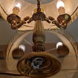 3-burner hot water bottle lamp, gilded bronze & onyx