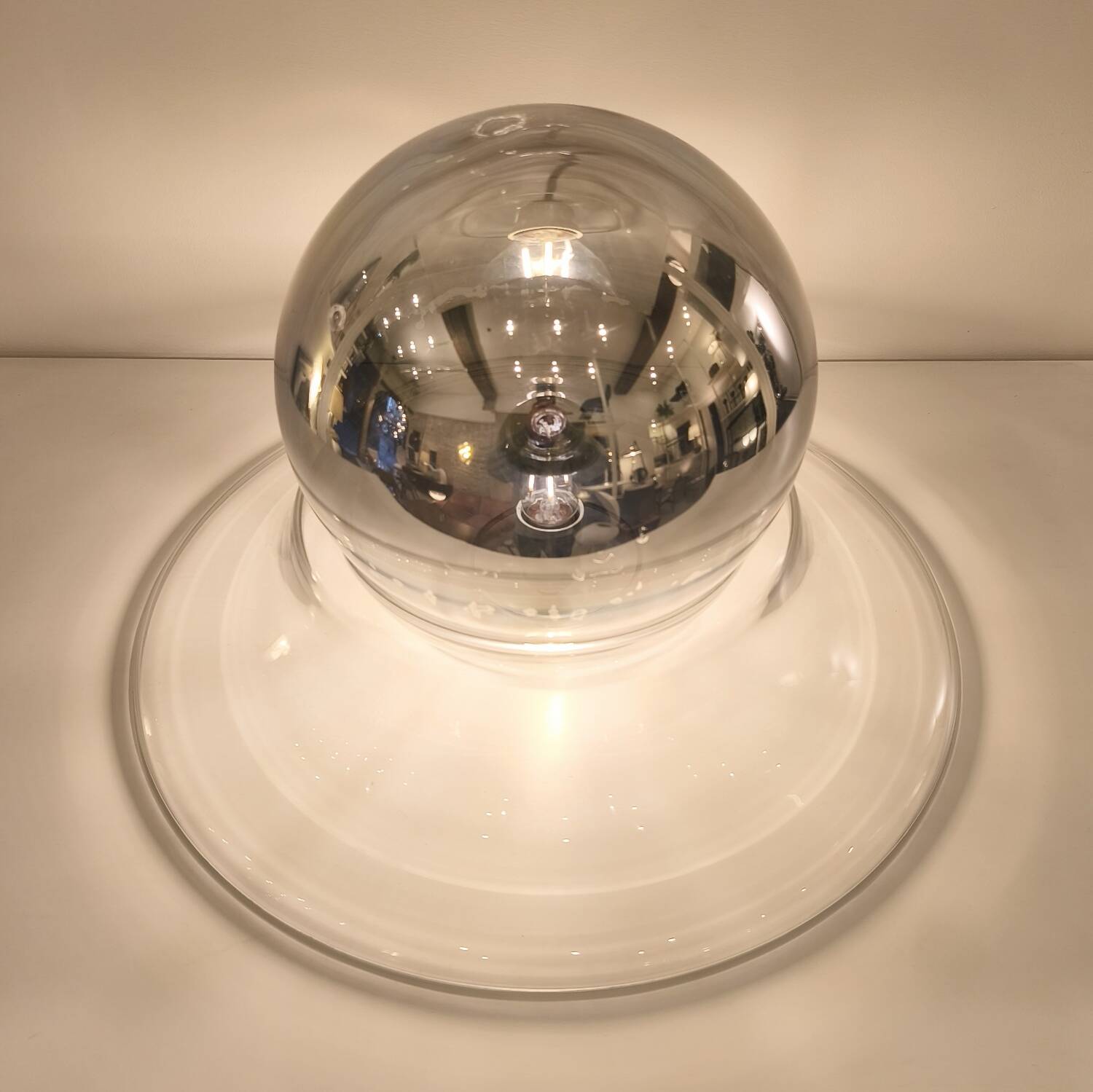 Important table lamp in glass, design by Ornella Noorda, Venini, 1970.