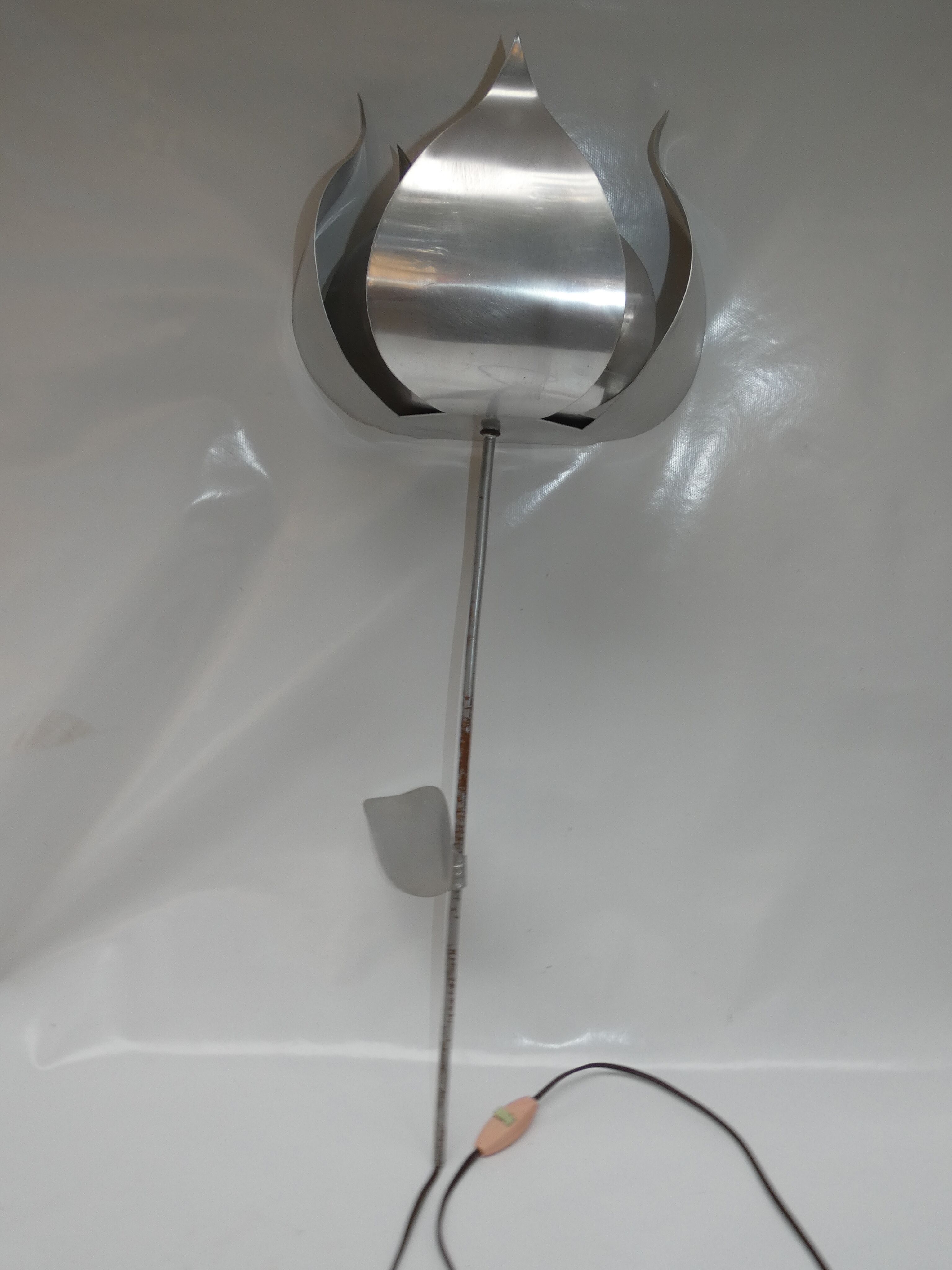 Wall lamp in stainless steel grande fleur 1970
