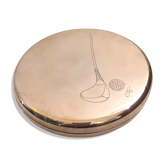 Silver metal box with Christofle 70s design golfer