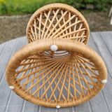 Diabolo style wicker side table