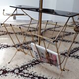 Floor lamp in gilded and opaline metal 50 years