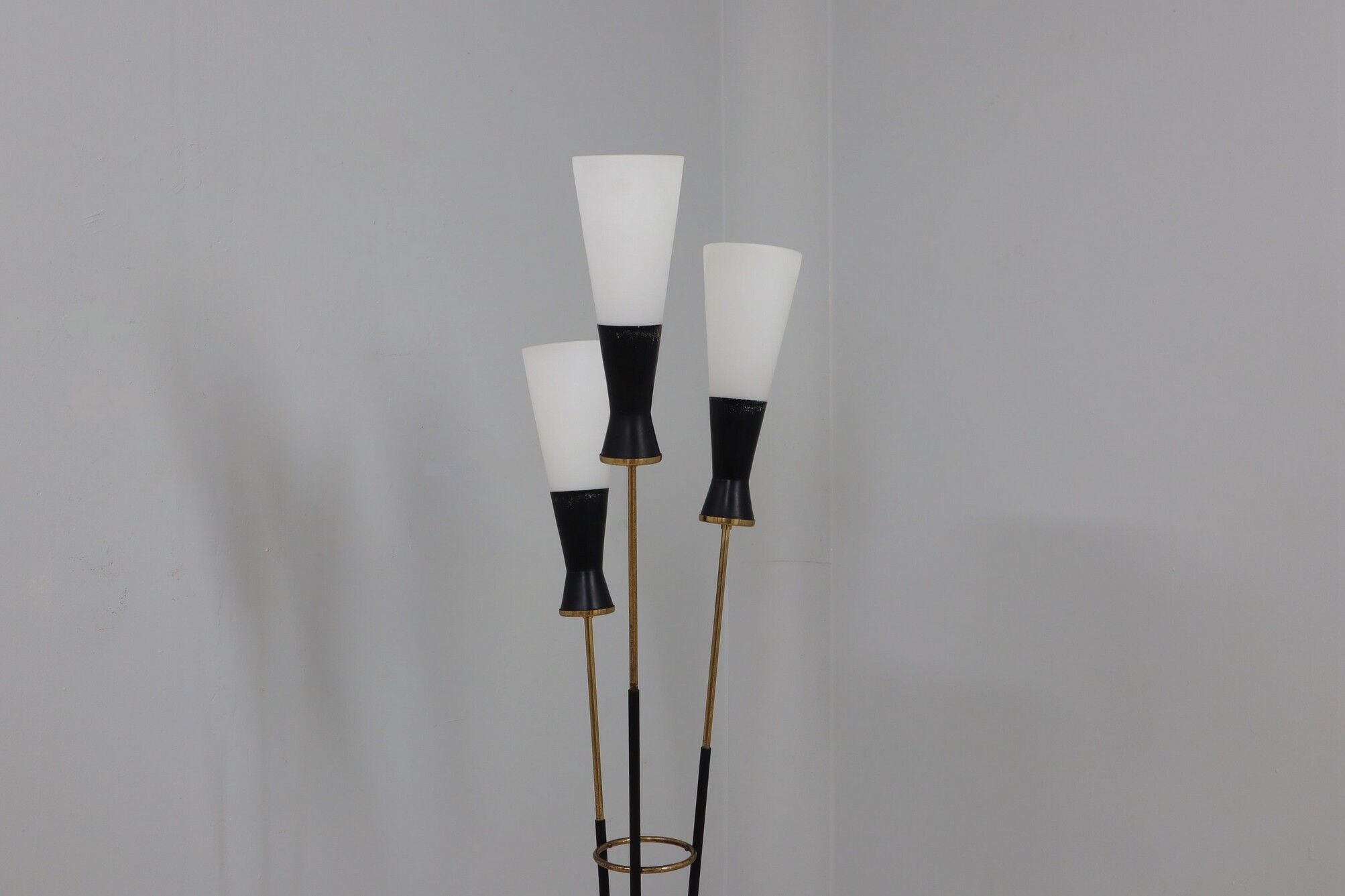 Mid century opaline glass floor lamp