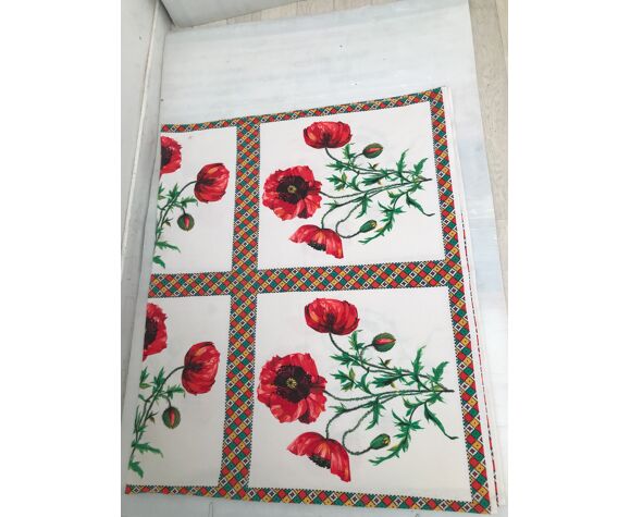 Rectangular tablecloth and 5 towels 70s