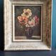 French vintage oil painting of flowers, signed A. Terrier
