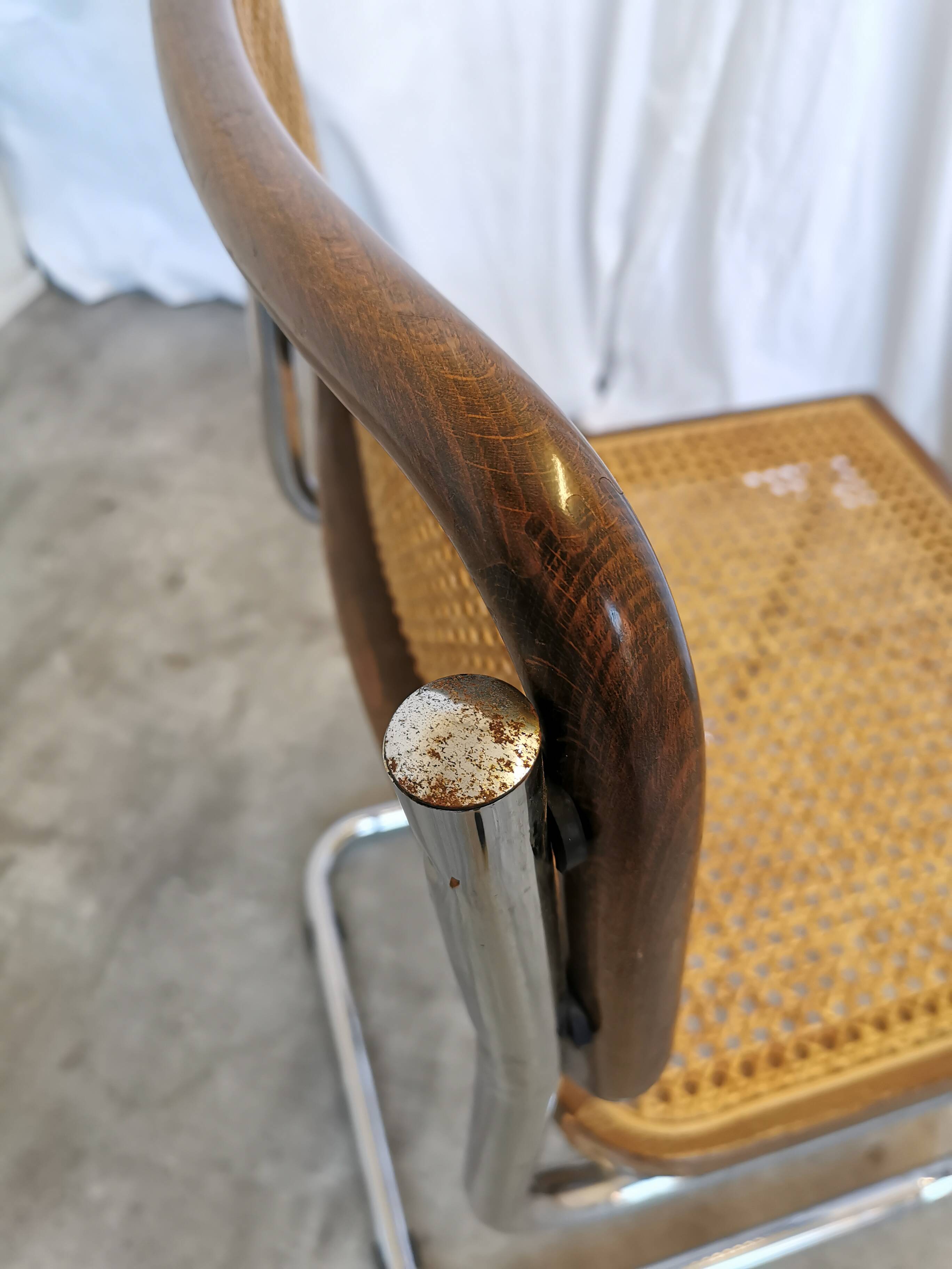 Vintage Cesca Cane Chair: 1970s Italian Mid-Century Modern Dining Office Ch