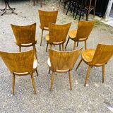 Set of 7 baumann bistro chairs model dove 50s