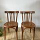 Pair of Baumann curved wood bistro chairs early twentieth century