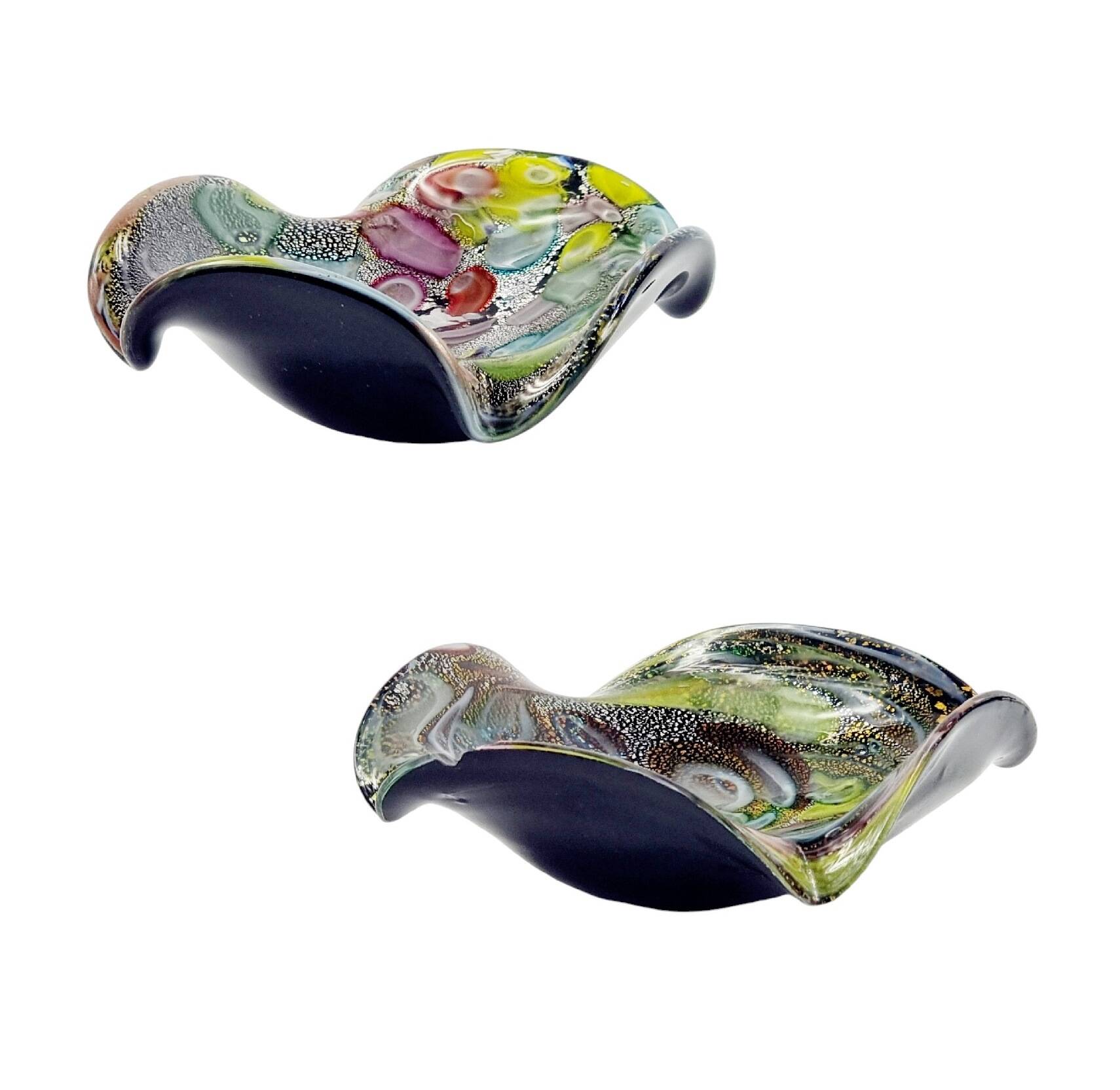 Pair of Mid Century Murano Glass Bowls by Dino Martens for AVEM (Italy, 1950s/1960s)