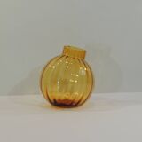 Slanted/Vintage Amber Glass Vase