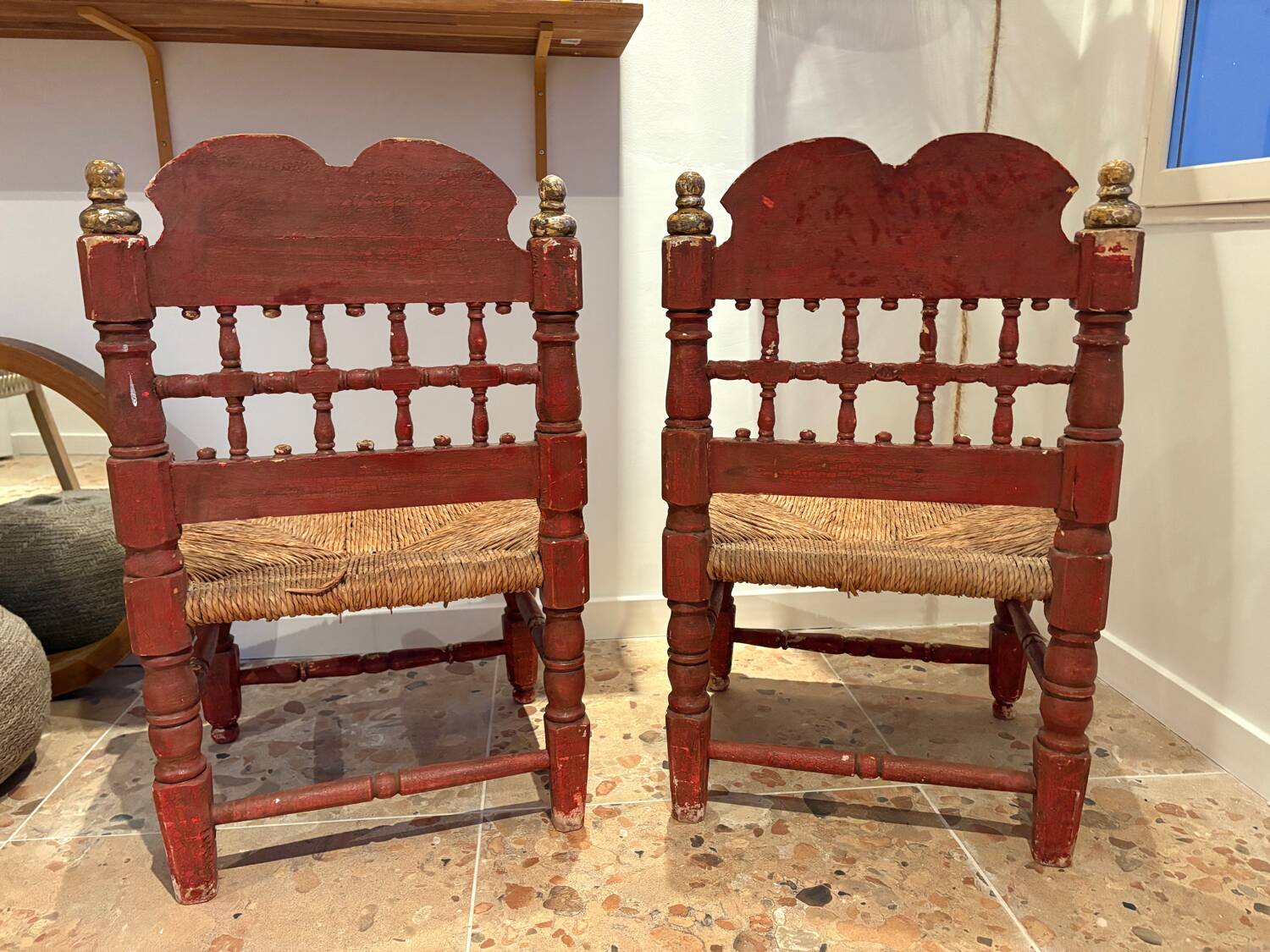 Set of 2 Spanish Armchairs from the 19th Century