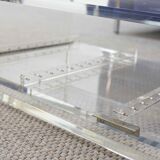 Acrylic coffee table with drawer, plexiglass lucite