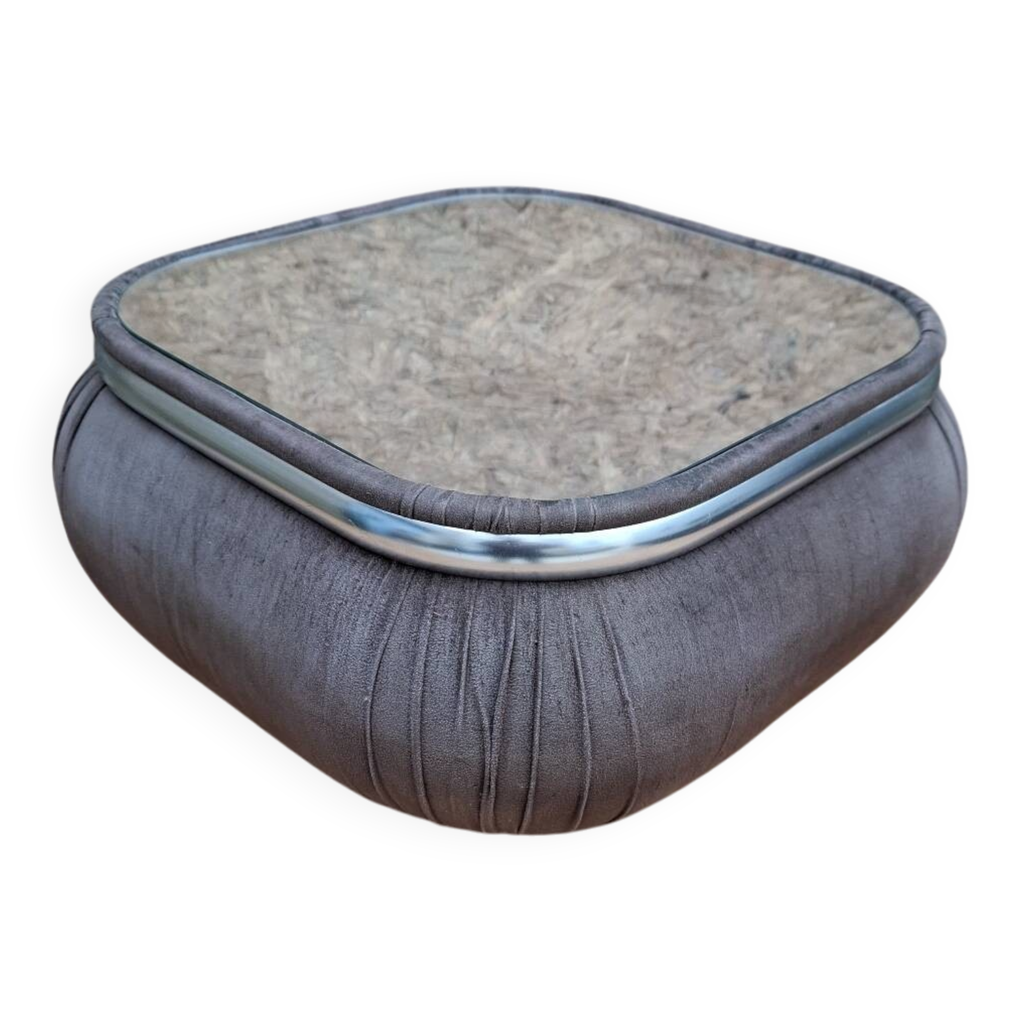 Velvet and mirror coffee table