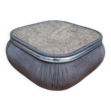 Table basse en velours et miroir 