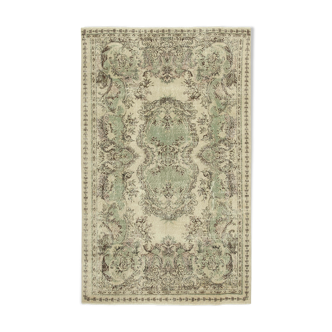 Handmade vintage oriental beige rug 164 cm x 264 cm