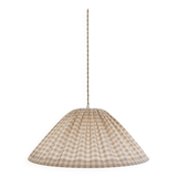 Vichy pendant light, conical shape "Malala Vichy sand and off-white"