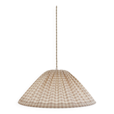 Vichy pendant light, conical shape "Malala Vichy sand and off-white"