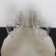 Four crystal champagne flutes engraved wheat cob patterns