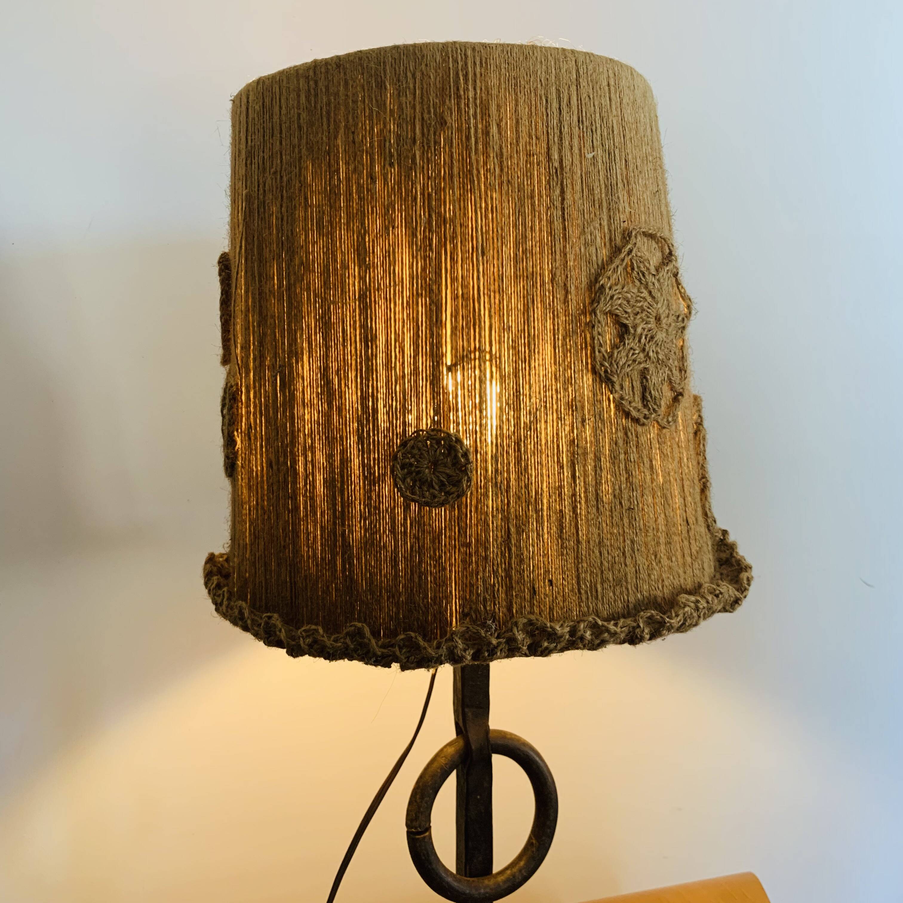 1950s wrought iron table lamp
