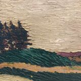 Landscape in vintage oil