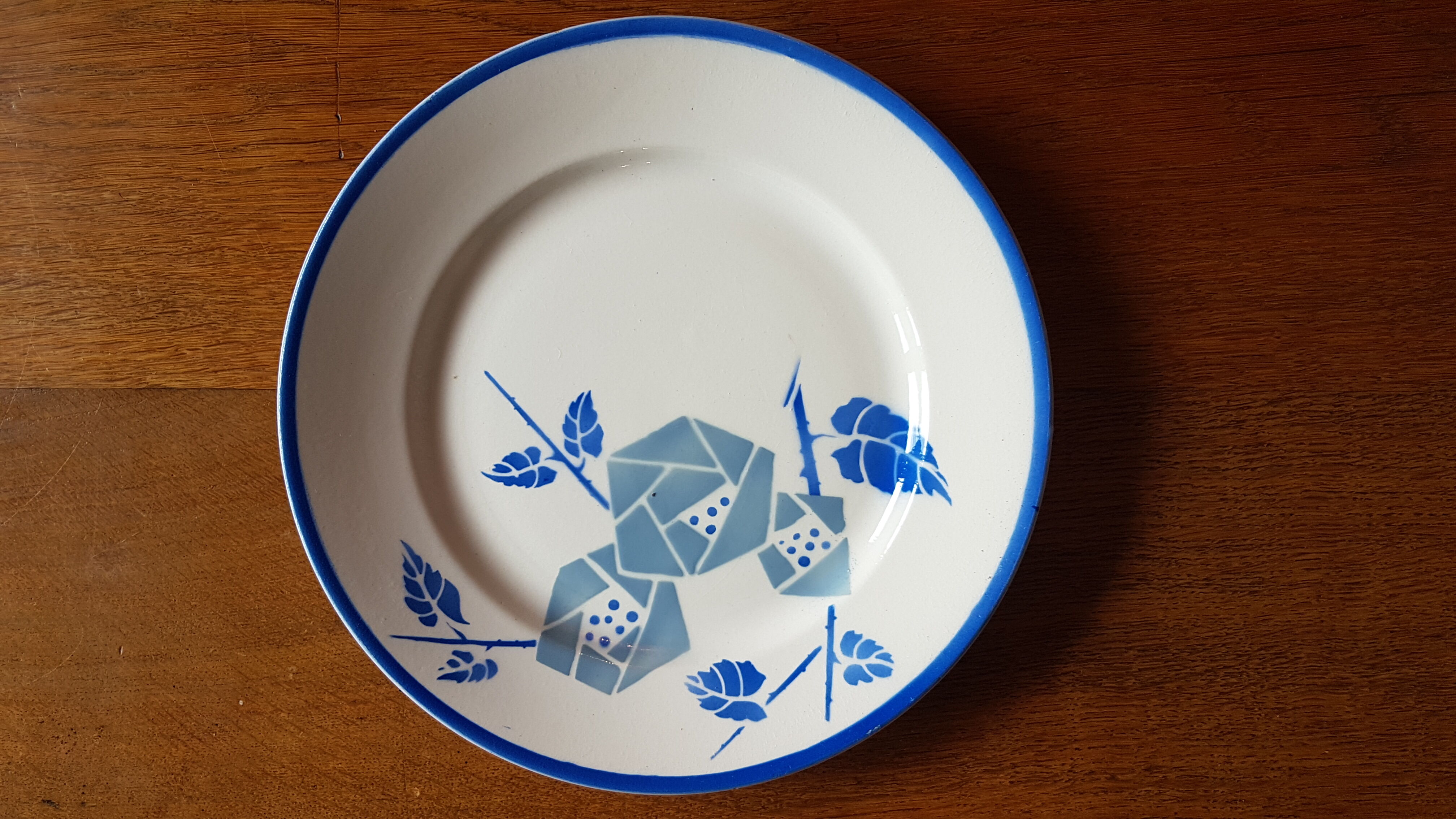 Service de table en faïence de Luneville bleu