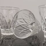Set de 4 verres digestifs en cristal ciselé vintage Shell