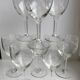Set of 10 wine glasses engraved 50s-60s