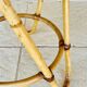 Vintage rattan and bamboo side table, circa 1969.