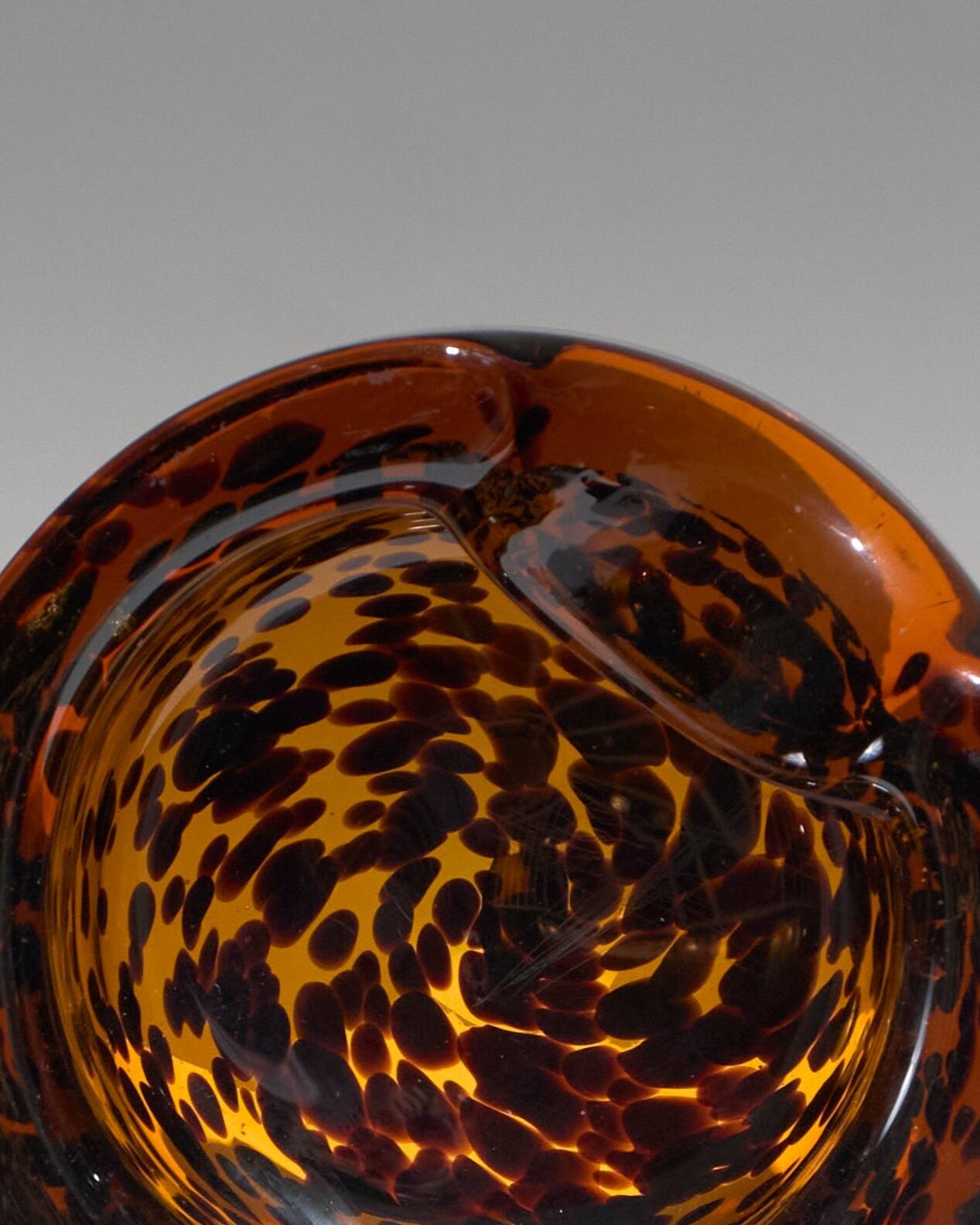 Amber Murano glass ashtray, 1960