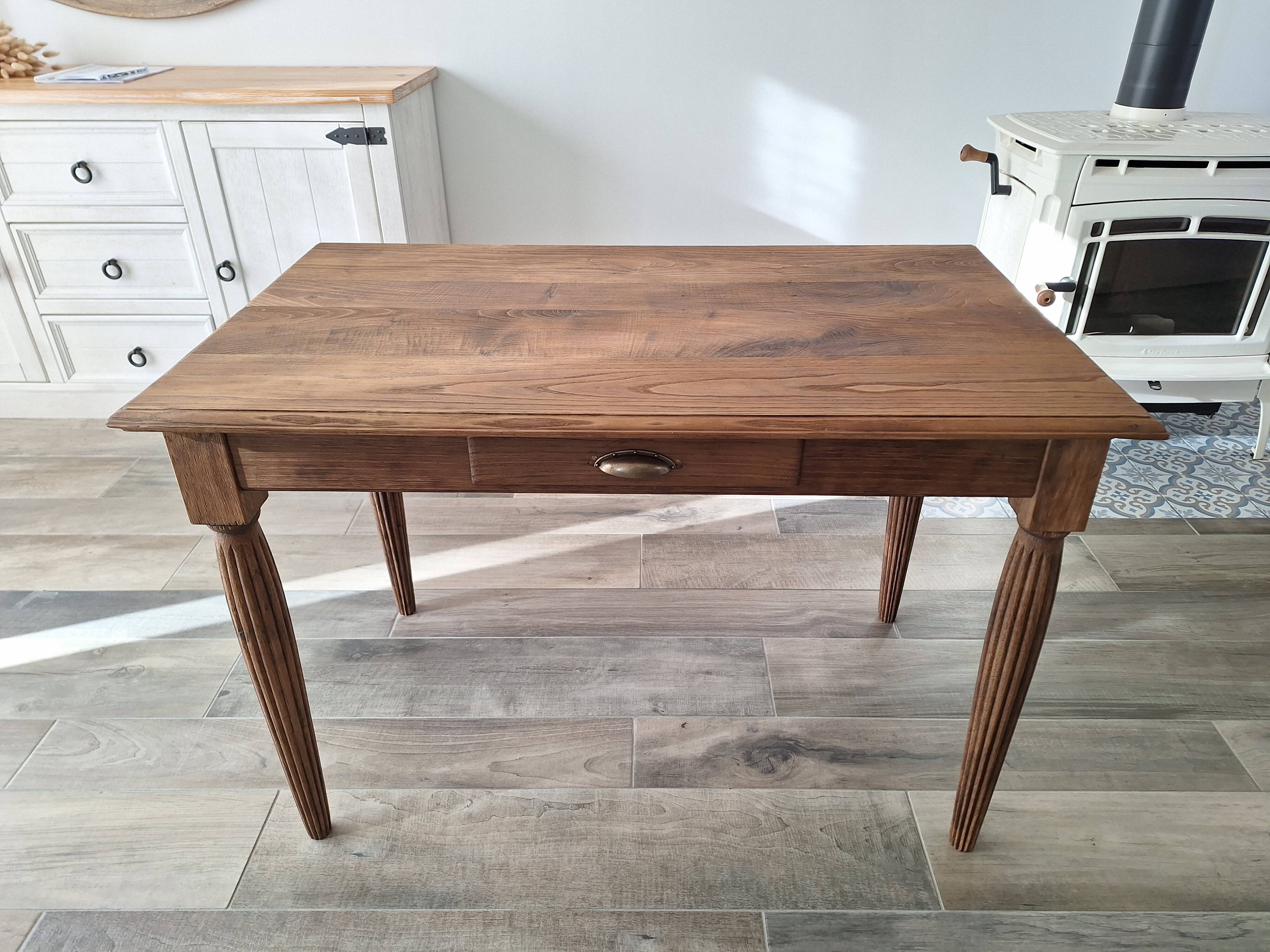 Oak farmhouse table in country style