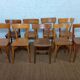 Set of 9 mismatched bistro chairs, 1950s.
