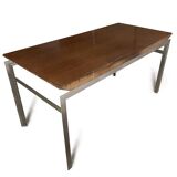 60s wood and metal table, Modernist style
