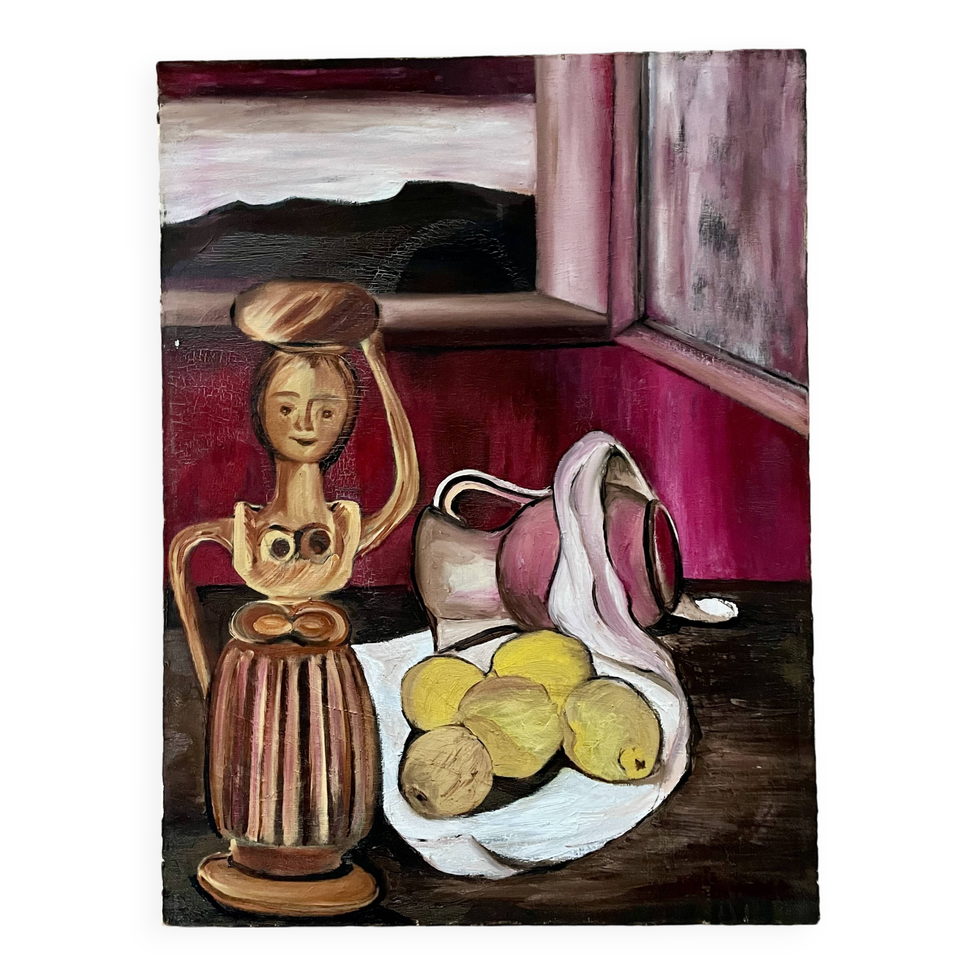 Vintage painting, still life