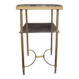 Vintage table in brass and sea green marble