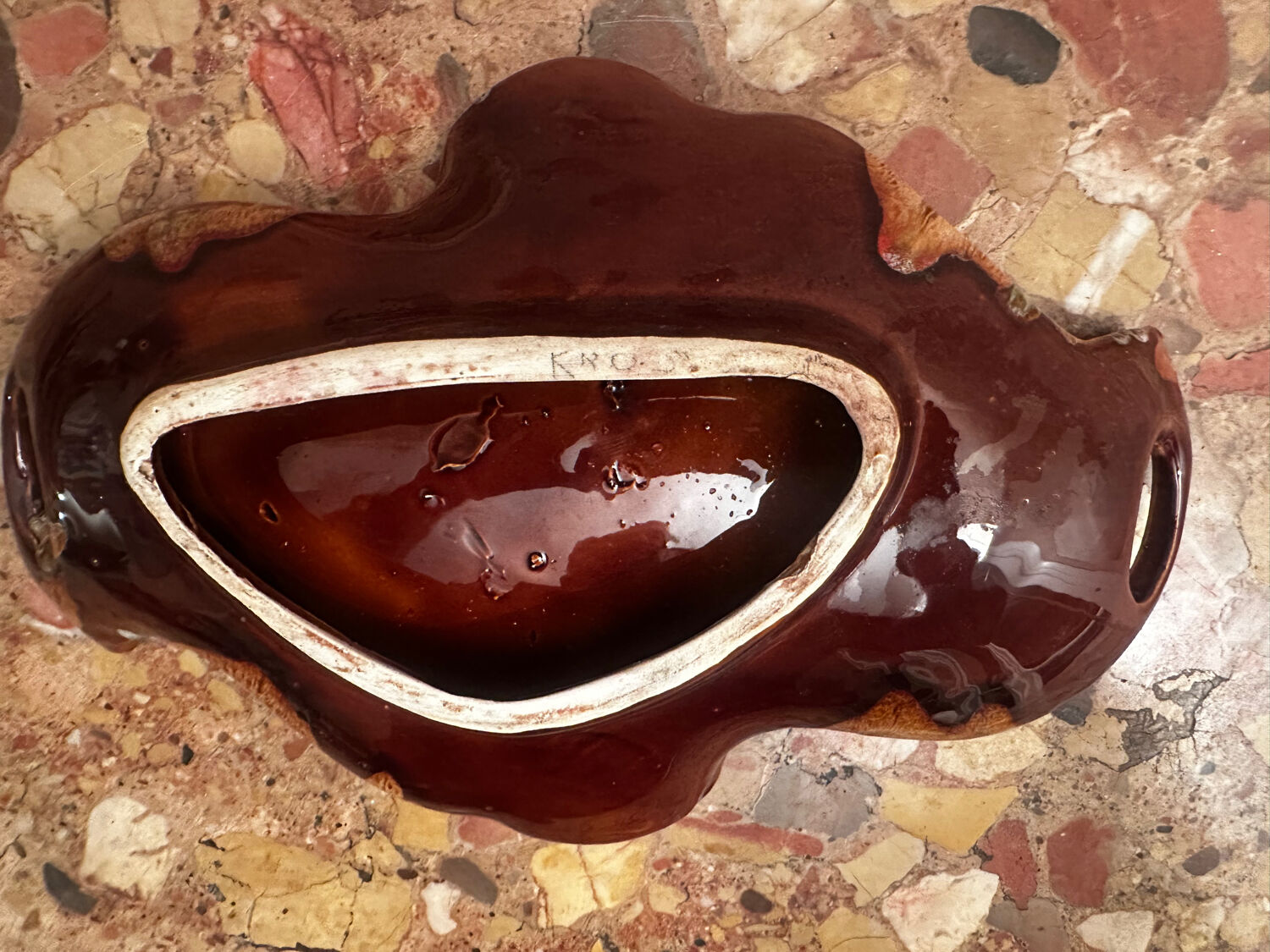 Vintage ceramic bowl / pocket bowl attributed to Vallauris.