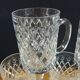 8 antique chiseled glass glasses / mugs
