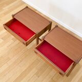 Pair of Scandinavian wooden bedside tables, 1960s
