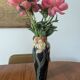Art Nouveau vase in glazed ceramic, floral decoration, Gouda type, circa
