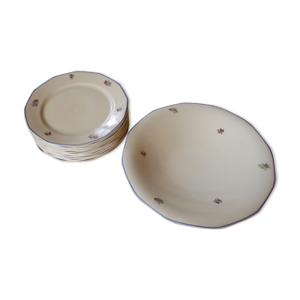 Badonviller vintage plate and flat dessert service